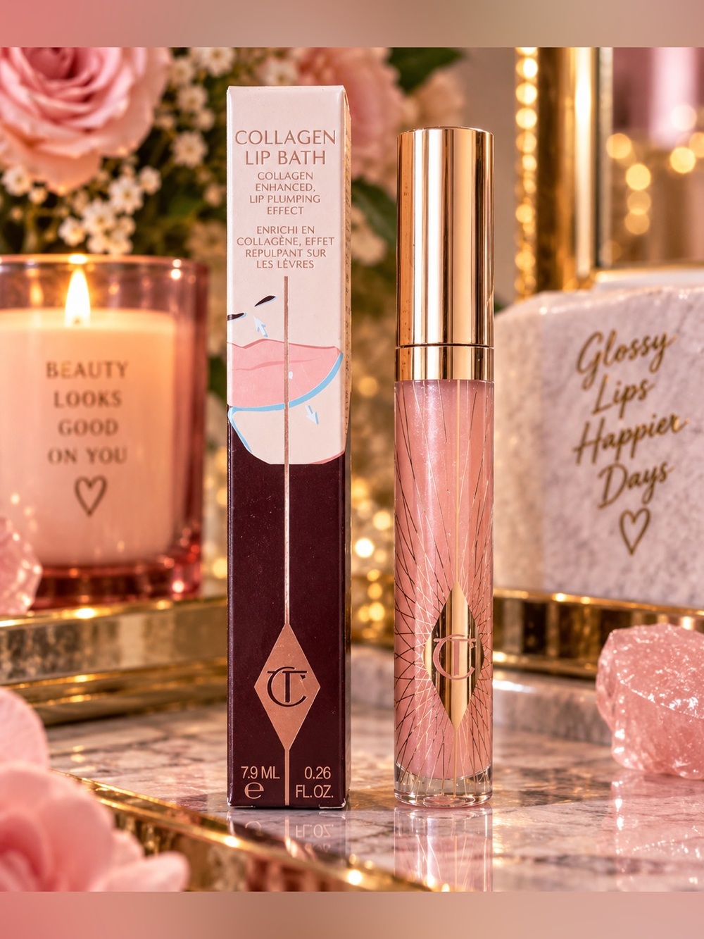 Charlotte Tilbury Collagen Lip Bath Lip Gloss- 🌹 Refresh Rose